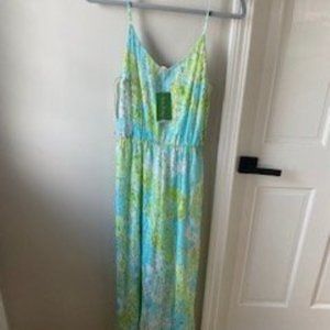 NWT Lilly Pulitzer Glittery Green and Blue Maxi Dress - originally $298 - Size M